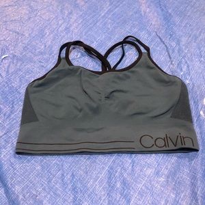 XL Calvin Klein Sports Bra Yoga Slate Grey Blue